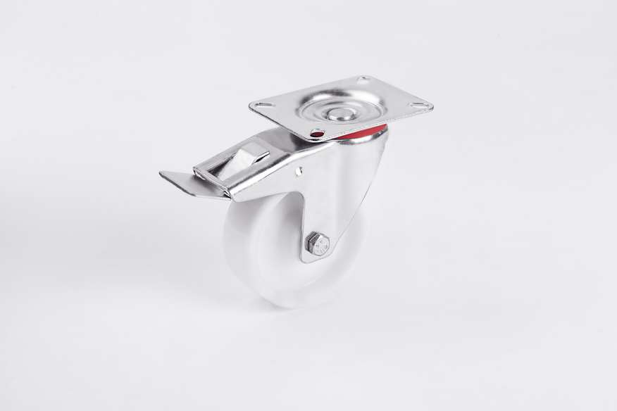 Polyamide Disc Caster In 100 With Brake-Light Industrial Caster