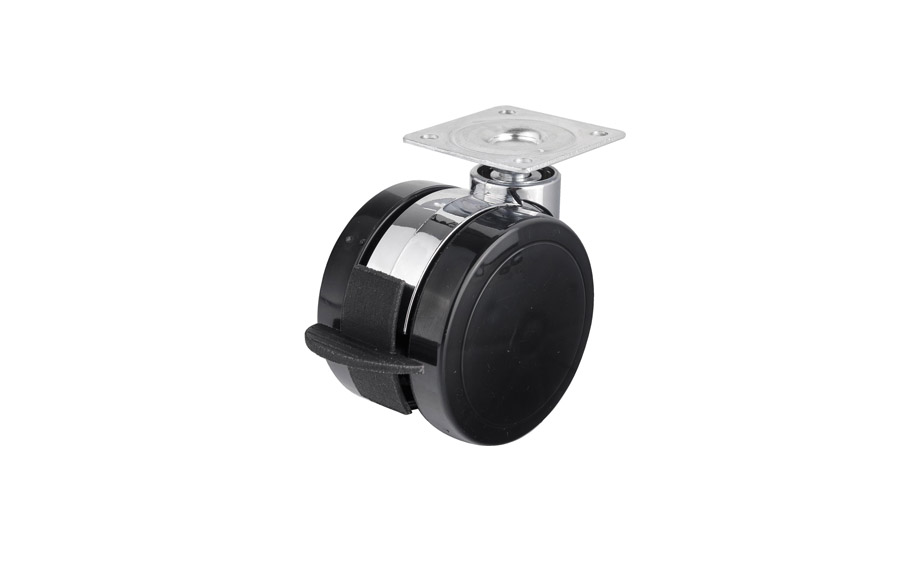 Plastic Chrome Body Screw Caster With Brake In 65mm- Furniture Caster