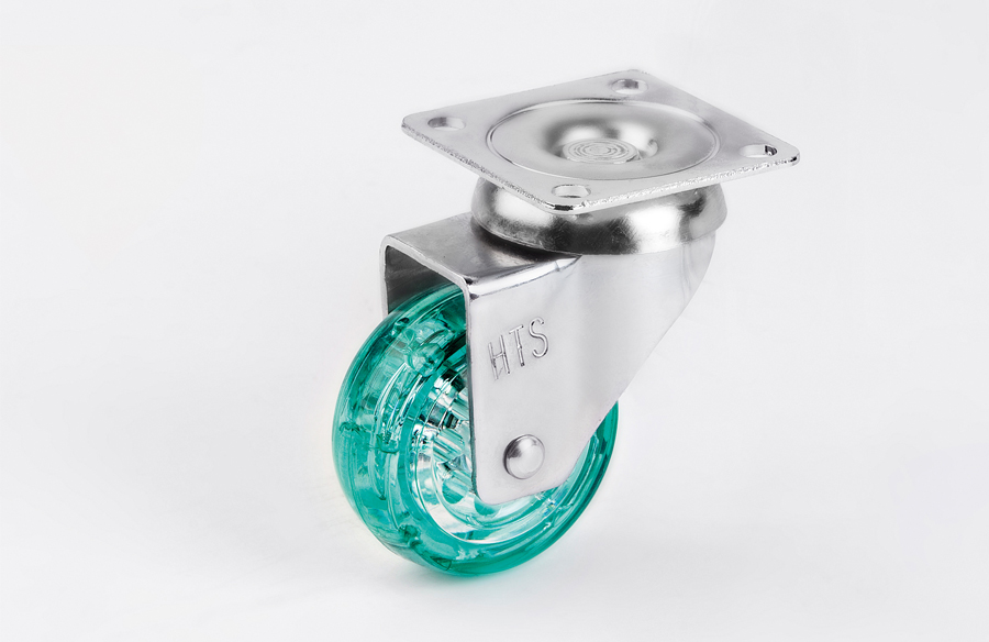 Transparent Pulley Disc Caster Green-Decorative Furniture Casters