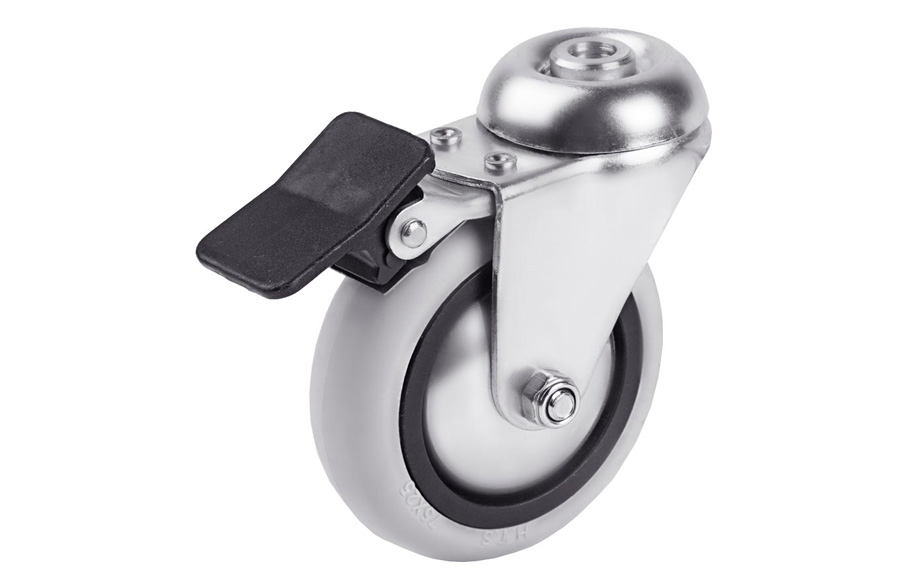 PVC Blank Cross With Break Caster In 75*25- 75*25 PVC Caster Series