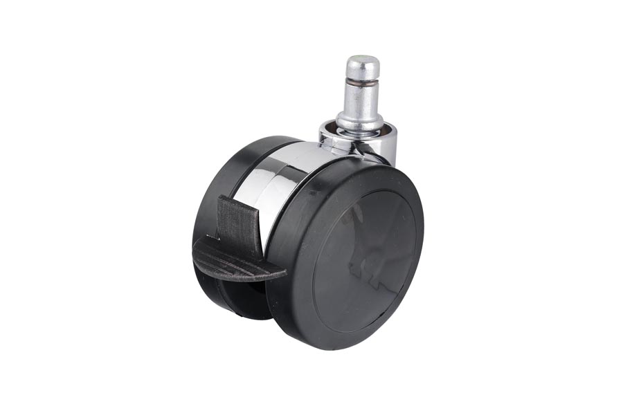 Plastic Chrome Body Pin Caster With Brake In 65mm- Furniture Caster