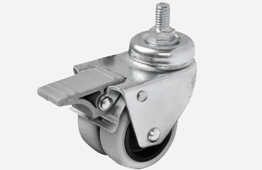 Double Pulley Screw Caster With Brake in 50*20- Furniture Caster