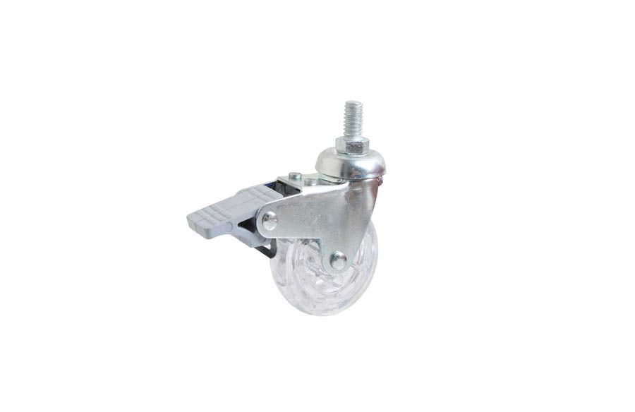 Transparent Screw Pulley With Brake- Swivel Wheels- Decorative Furniture Casters