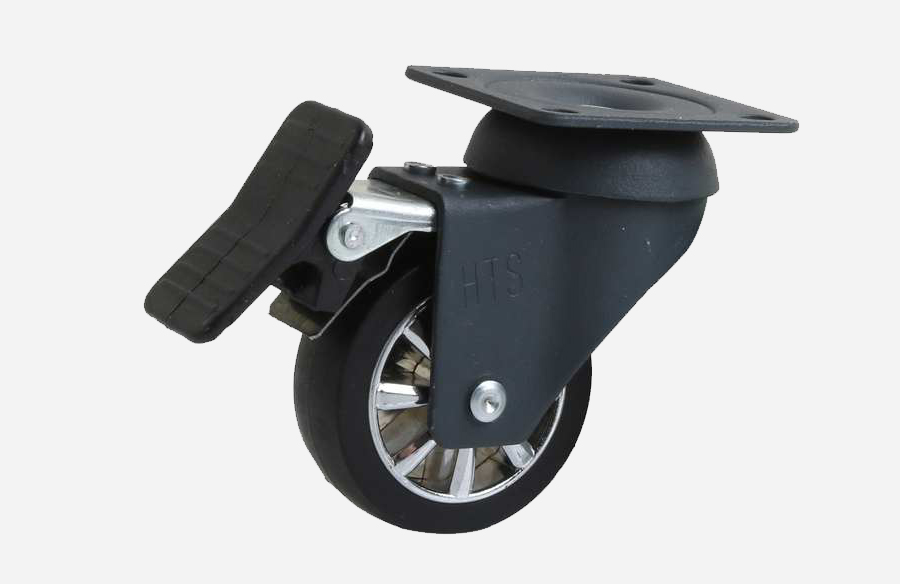 Anthracite Thermal Chrome Pulley Disc Caster With Brake- Decorative Furniture wheels