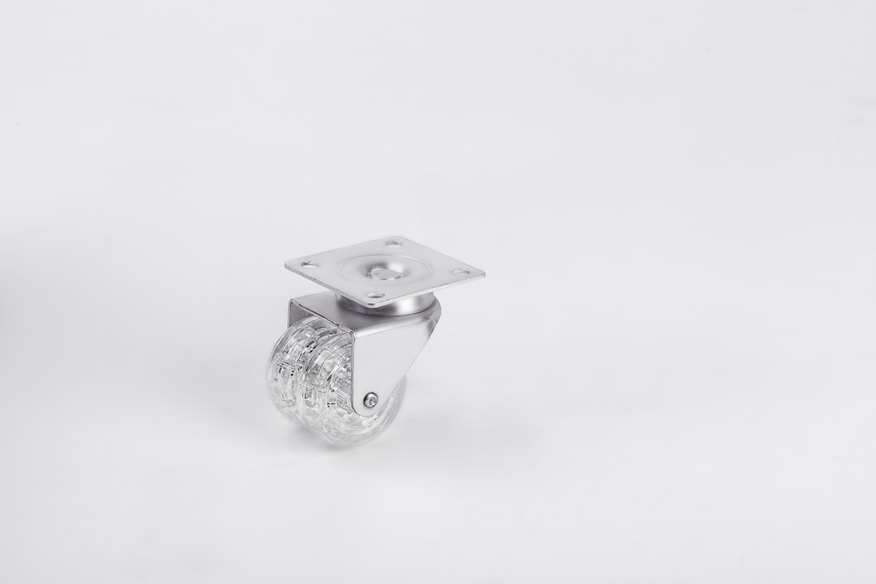 Transparent Double Pulley Disc Caster In 50*20mm-Furniture Caster