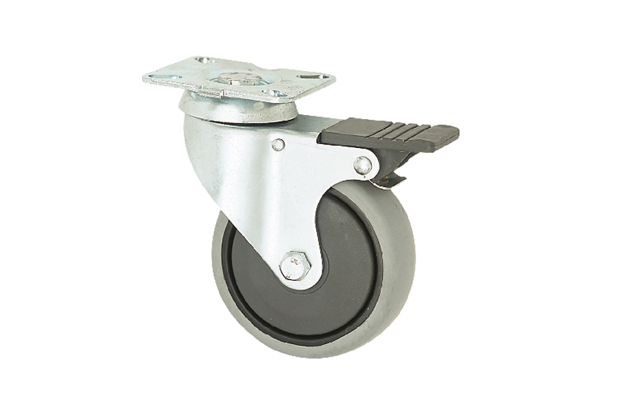 Market Type Disc Caster in 125 With Brake-Shopping Cart Wheels