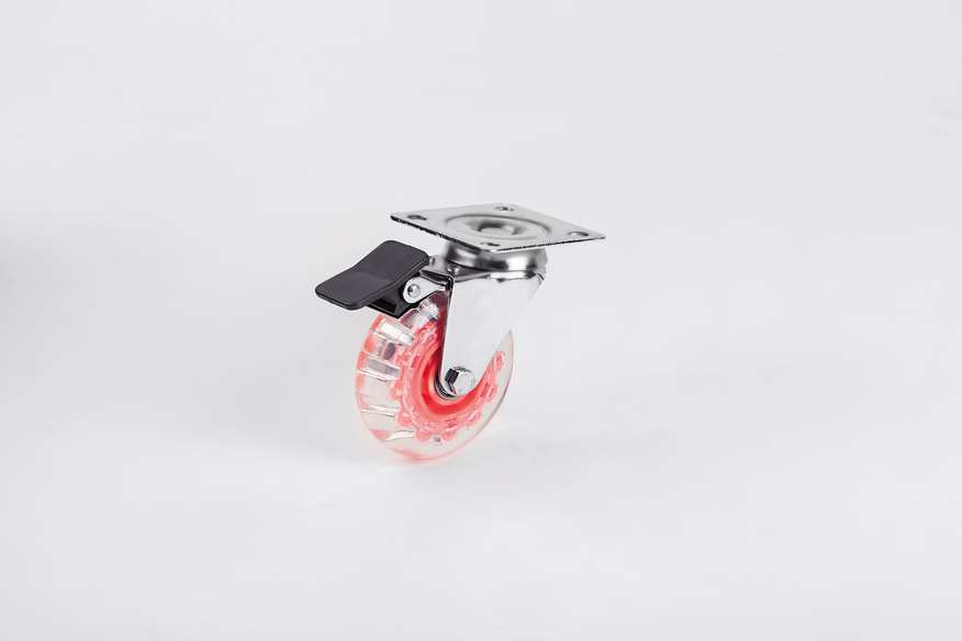 Transparent Pulley Disc Caster with Brake-Decorative Furniture wheels