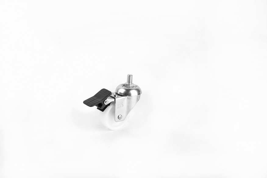Doubleball Polyamide Pulley Screwed With Brake-Furniture Caster