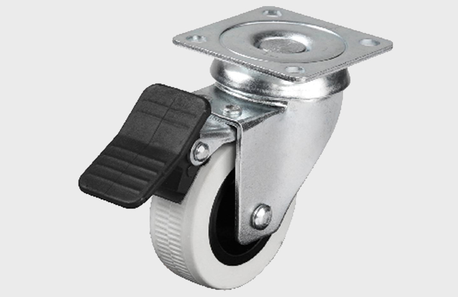 Double Ball Bearing Disc Caster With Brake In 50*20- Furniture Casters