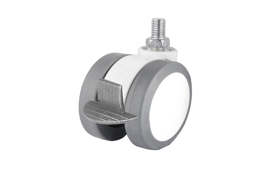 Plastic Thermo Covered Screw Caster With Brake In 65mm-Furniture Caster