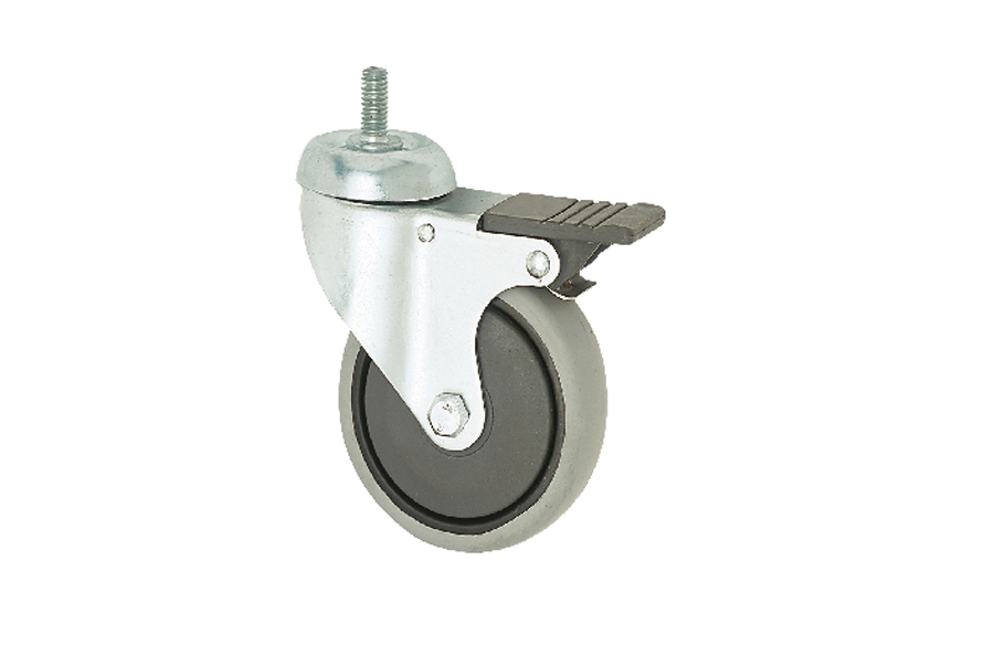 Market Type Screw Caster in 100 With Brake-Shopping Cart Wheels