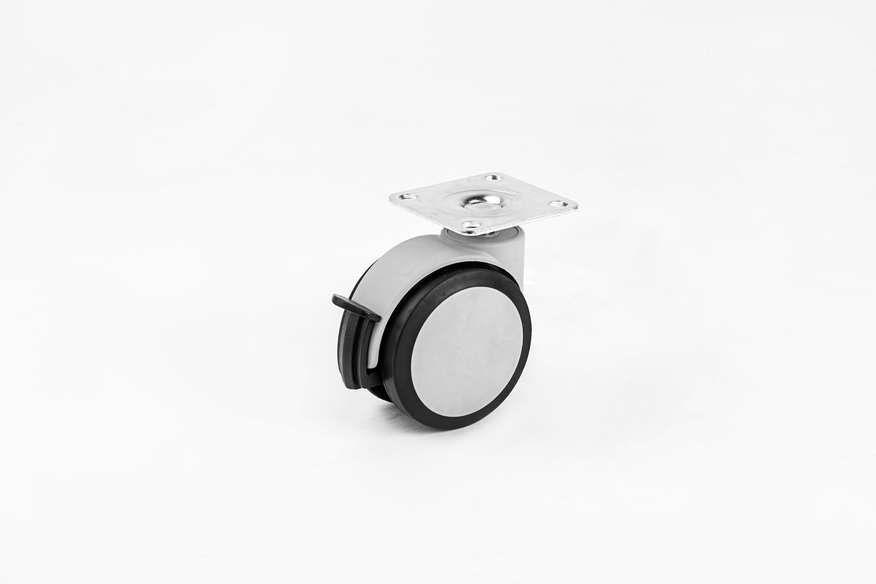 Grey Disc Caster with Brake In 75mm-Office Furniture Caster