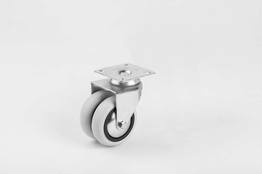 PVC Double Pulley Disc Caster In 75*25-Hotel Equipment Wheels