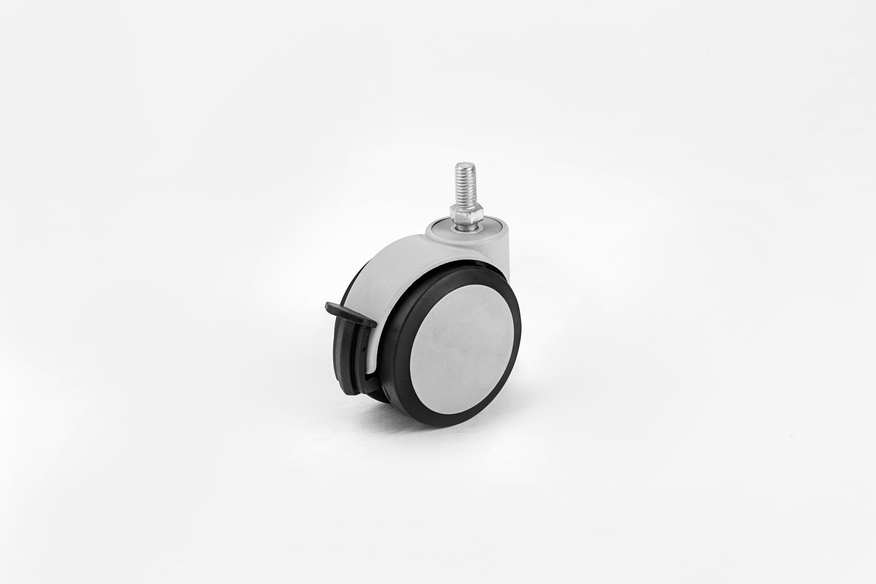Grey Screw Caster with Brake In 75mm-Office Furniture Caster