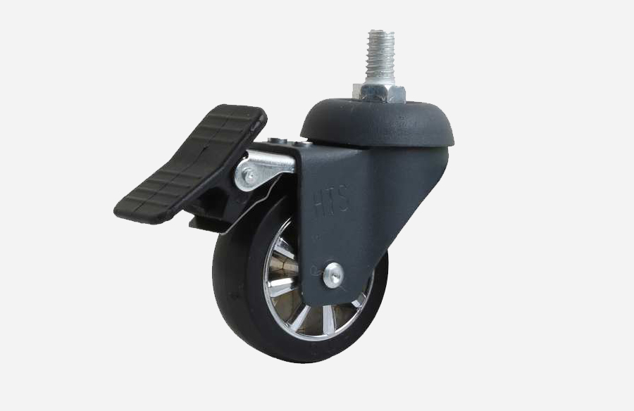 Anthracite Thermal Chrome Pulley Pin Caster With Brake- Decorative Furniture wheels