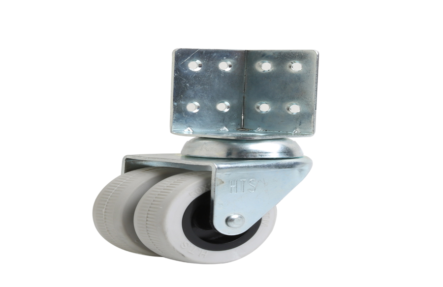 Grey Double Pulley Short L Disc Caster- Shelf and Display Caster