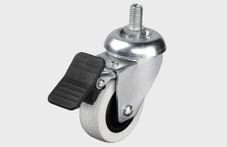 Double Ball Bearing Screw Caster With Brake In 50*20-Furniture Casters