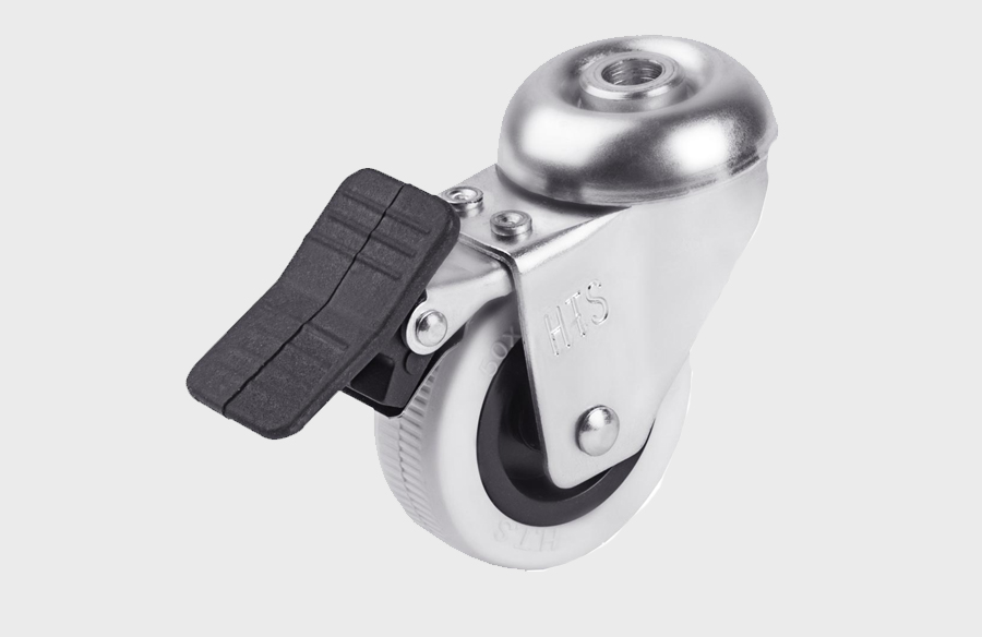 Double Ball Bearing Blank Hole Caster With Brake In 50*20- Furniture Casters