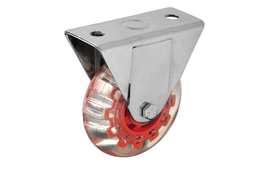 HTS Caster | Transparent Pulley Fixed Caster, D 75mm