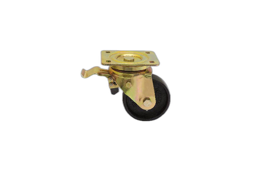 HTS Caster | Casted Pulley Disc Caster In 100mm With Brake- Heavy Duty Caster Wheels