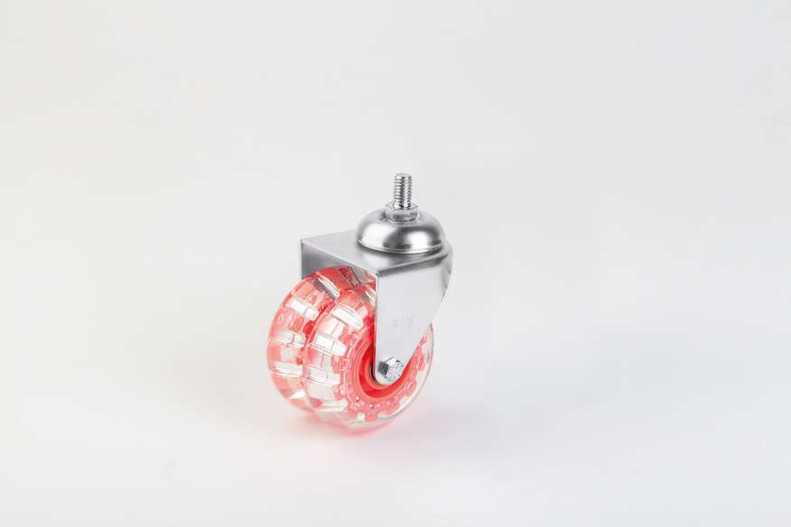 HTS Caster | Transparent Double Pully Screw Caster D75mm-Decorative Furniture wheels