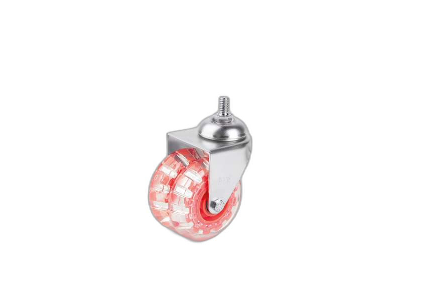 HTS Caster | Transparent Double Pully Screw Caster D75mm,Decorative Furniture wheels