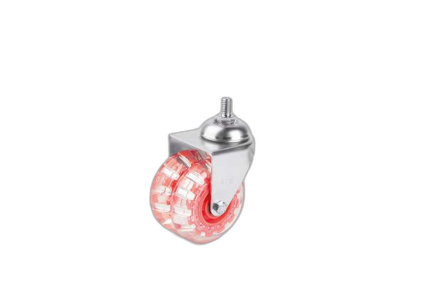 HTS Caster | Transparent Double Pully Screw Caster D75mm-Decorative Furniture wheels