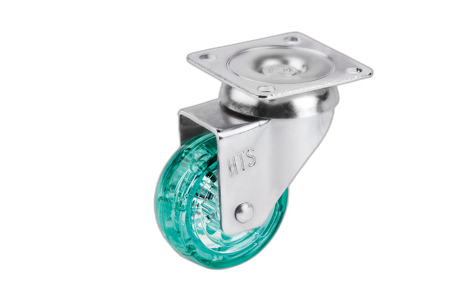 HTS Caster | Transparent Pulley Disc Caster Green-Decorative Furniture Casters
