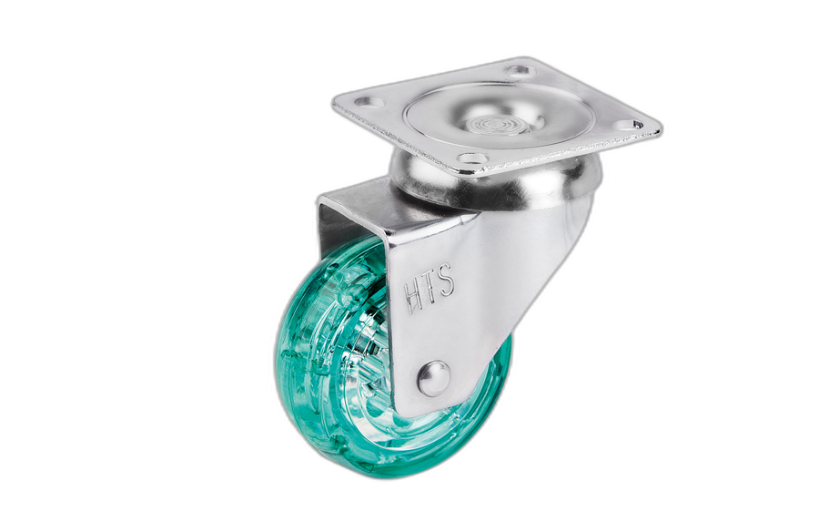 HTS Caster | Verde Trasparente Rotelle 50 mm per mobili con Piastra 51*51