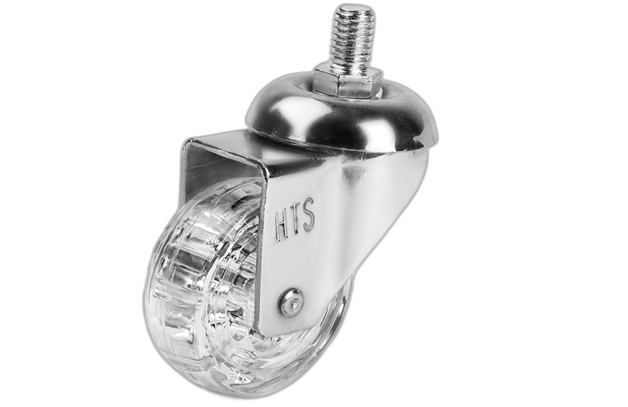 HTS Caster | Transparent Pulley Screw Caster In 50*20-Decorative Furniture Casters
