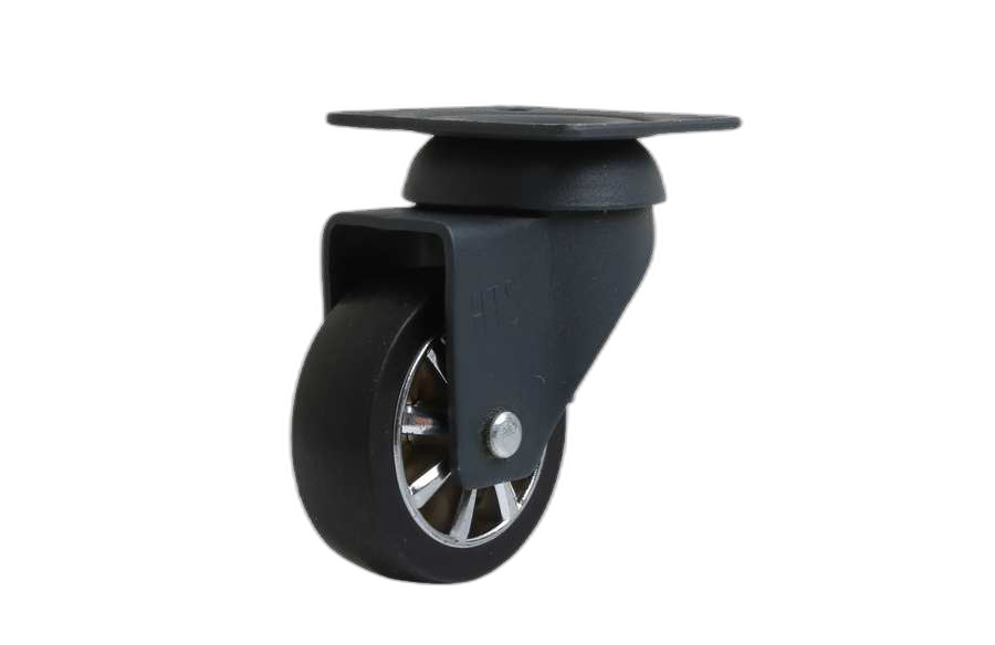 HTS Caster | антрацитовая крышка и хромированные ролики с пластиной, d50mm-Мебельные колеса