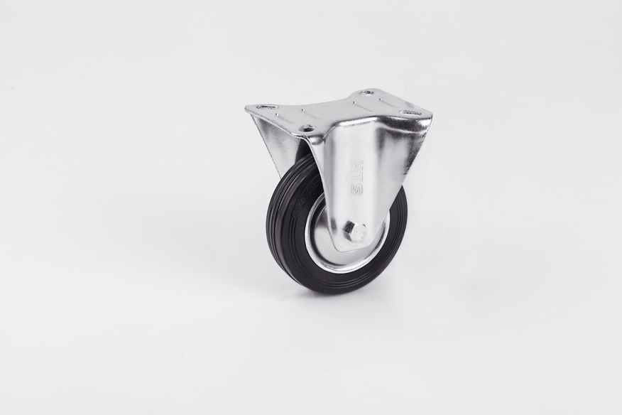 HTS Caster | Rubber Fixed Caster In 80mm-Light Industrial Casters