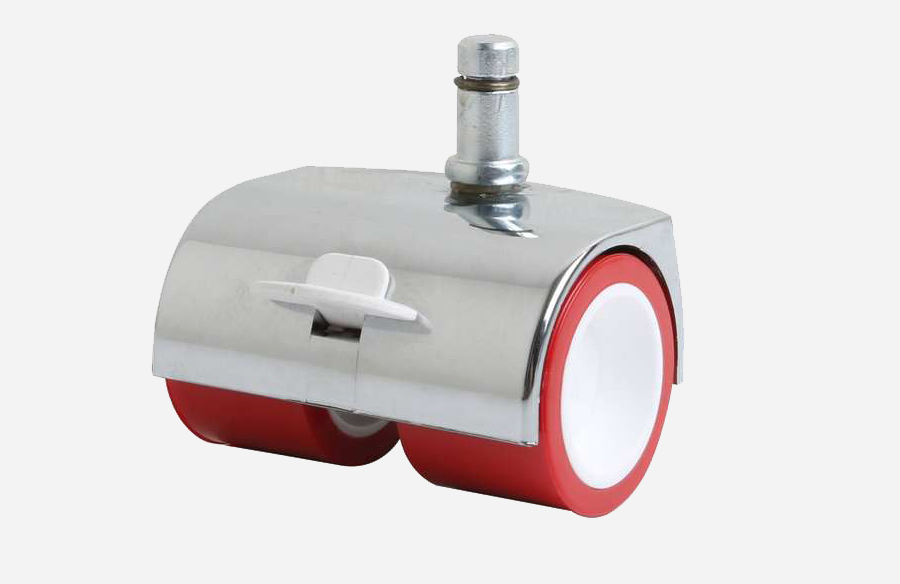 HTS Caster | Double Pulley Pin Chrome Covered Caster With Brake-Decorative Furniture wheels