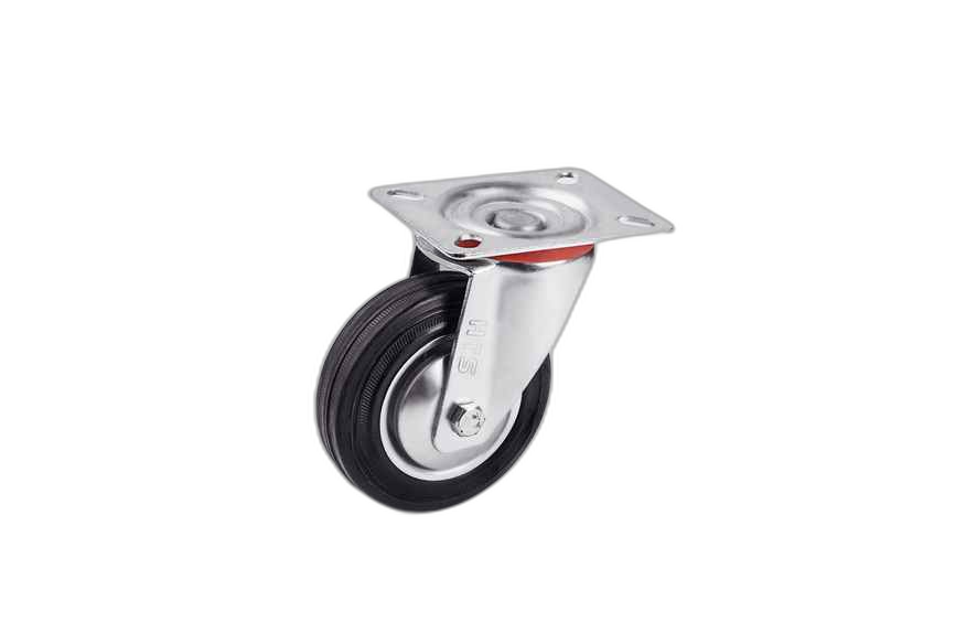 HTS Caster | Rubber Disc Caster In 200mm, Light Industrial Casters