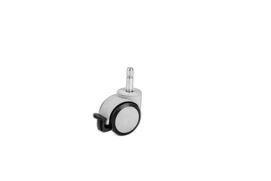 HTS Caster | Grey Thin Pin Caster With Brake In 50mm, Office Furniture Caster
