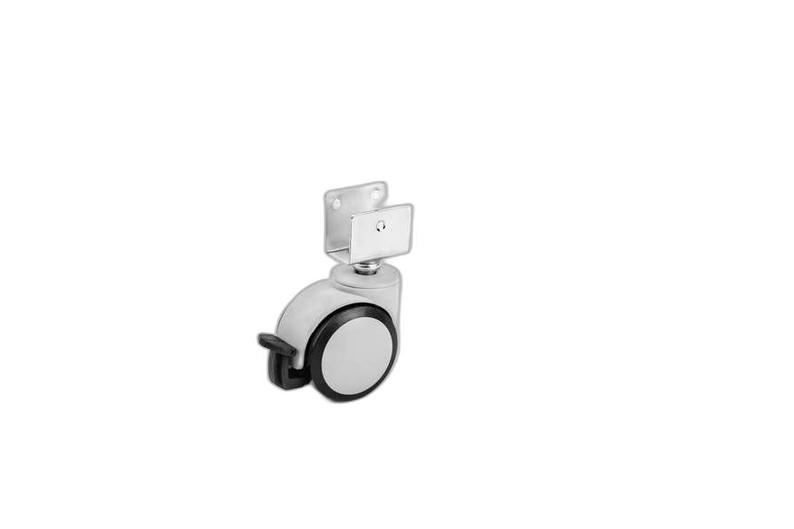 HTS Caster | Grey Short U Disc Caster With Brake In 50mm, Office Furniture Caster