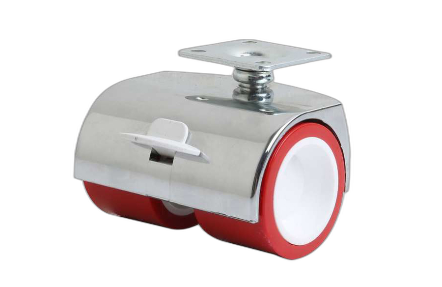 HTS Caster | Double Pulley Disc Chrome Covered Caster With Brake - Decorative Furniture wheels
