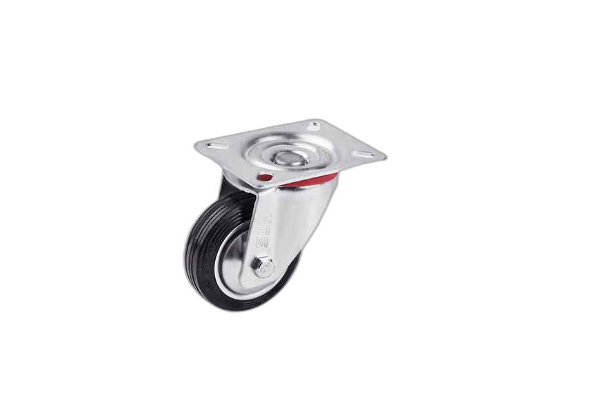 HTS Caster | Rubber Disc Caster In 80mm, Light Industrial Casters