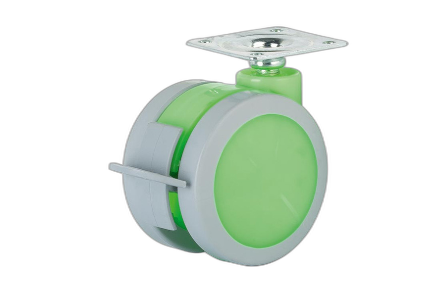 HTS Caster | Rolle mit Platte – Farbige Möbelrollen mit Bremse