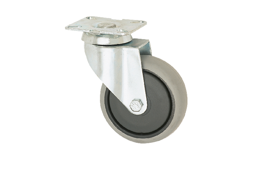 HTS Caster | Market Type Disc Caster in 125- Shopping Cart caster and Wheels