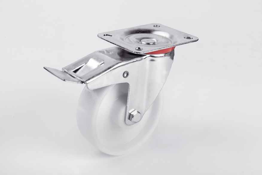 HTS Caster | Polyamide Disc Caster In 200 With Brake-Light Industrial Caster