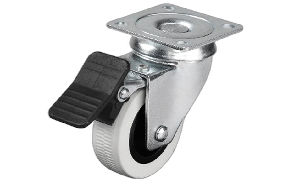 HTS Caster | Double Ball Bearing Disc Caster With Brake In 50*20