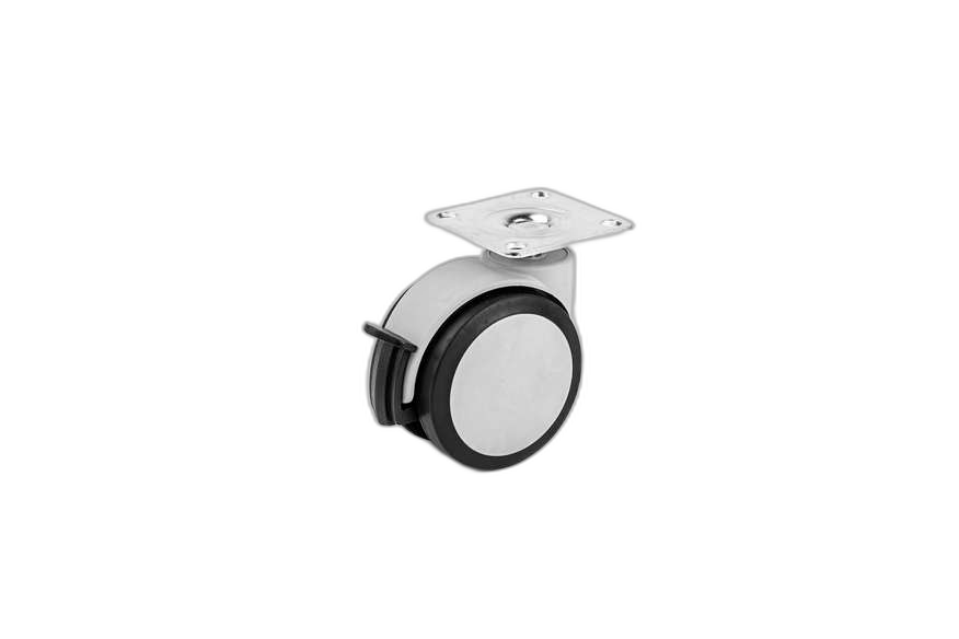 HTS Caster | Grey Disc Caster with Brake In 75mm, Office Furniture Caster