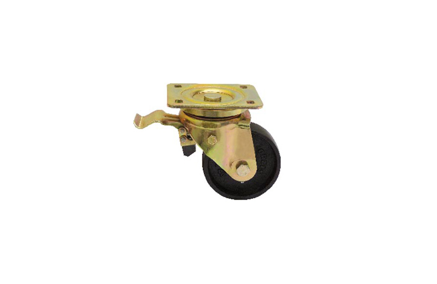 HTS Caster | Casted Pulley Disc Caster In 55mm With Brake- Heavy Duty Caster Wheels