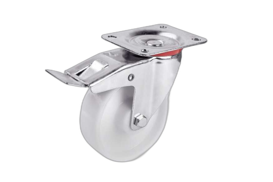 HTS Caster | Polyamide Plated Disc Caster with brake In 150, Heavy Duty Caster Wheels