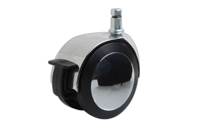 HTS Caster | Chrome Caster With pin D75mm, Decorative locking casters