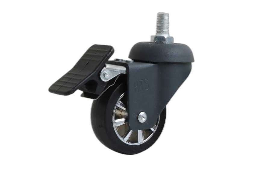 HTS Caster | Anthracite Thermal Chrome Pulley Pin Caster With Brake- Decorative Furniture wheels