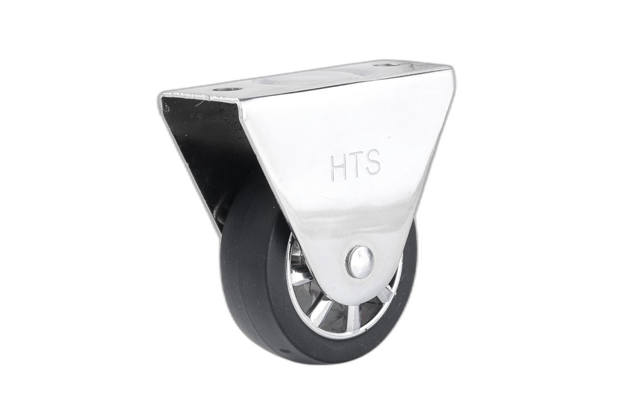 HTS Caster | Fixed Chrome Pulley Caster In 50mm-Furniture Caster and Wheels