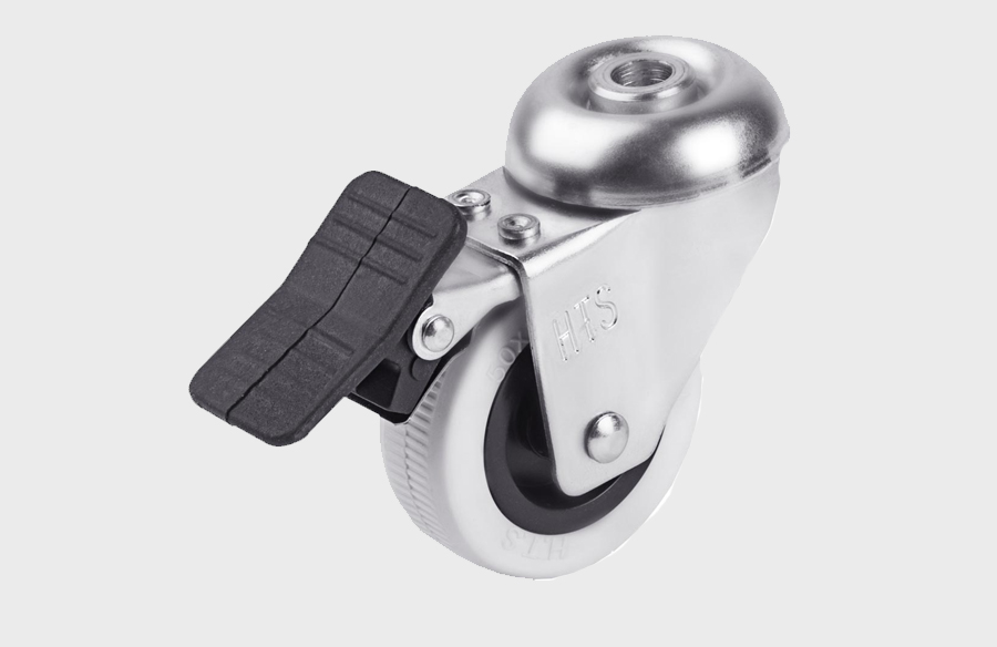 HTS Caster | Double Ball Bearing Blank Hole Caster With Brake In 50*20- Furniture Casters