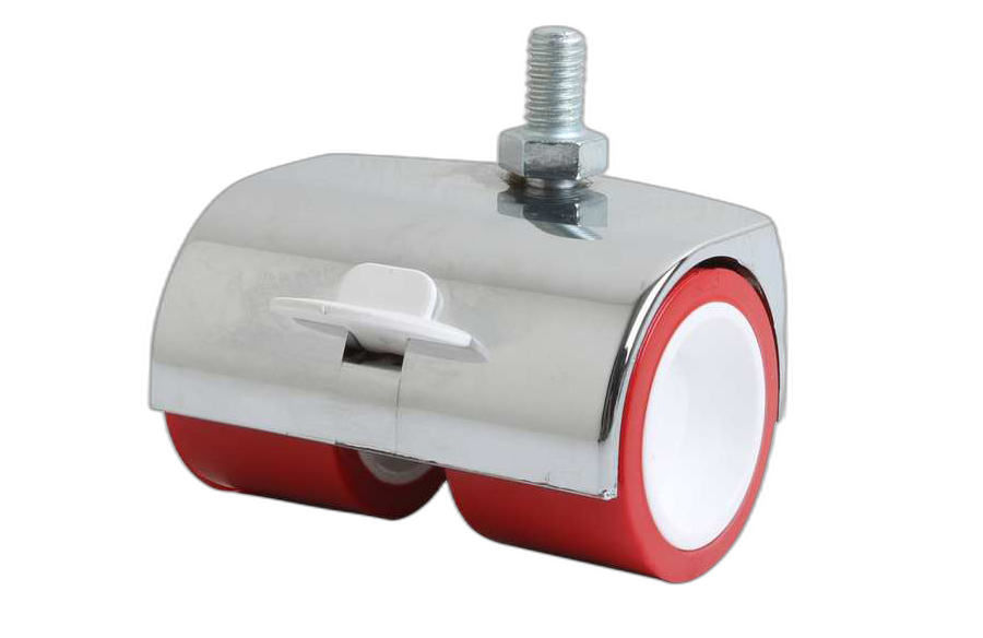 HTS Caster | Double Pulley Screw Chrome Covered Caster With Brake- Decorative Furniture wheels